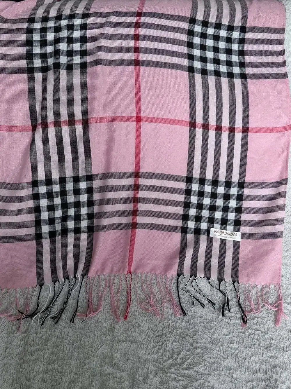 Pashmina 70% Pashmina 30% Silk Plaid Scarf 26x62